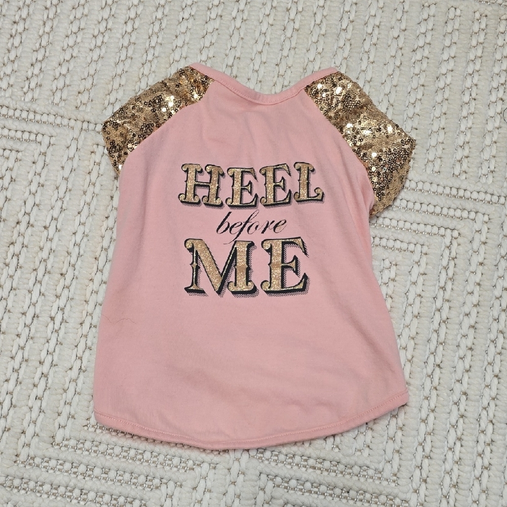 Chic Pink and Gold Dog Tee - Picture 3 of 9